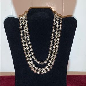 Vintage Silver Bead Necklace